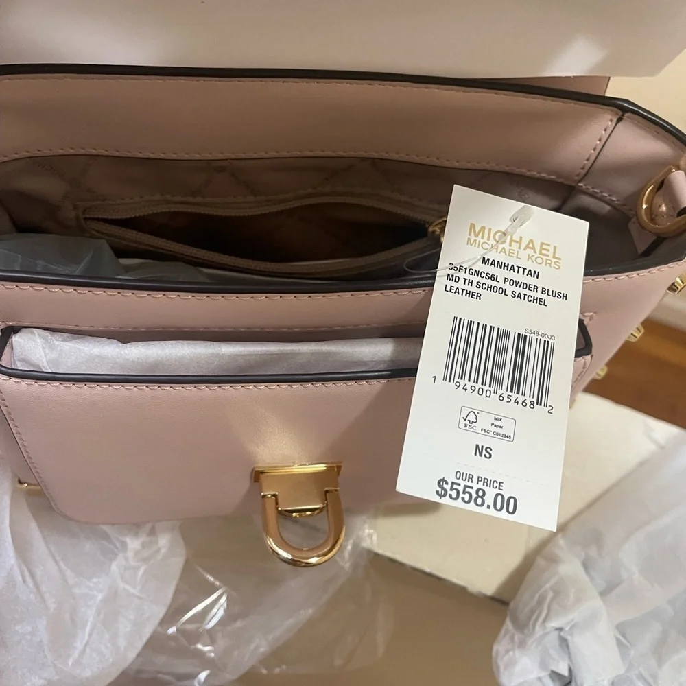 Michael Kors Manhattan Medium Leather Satchel